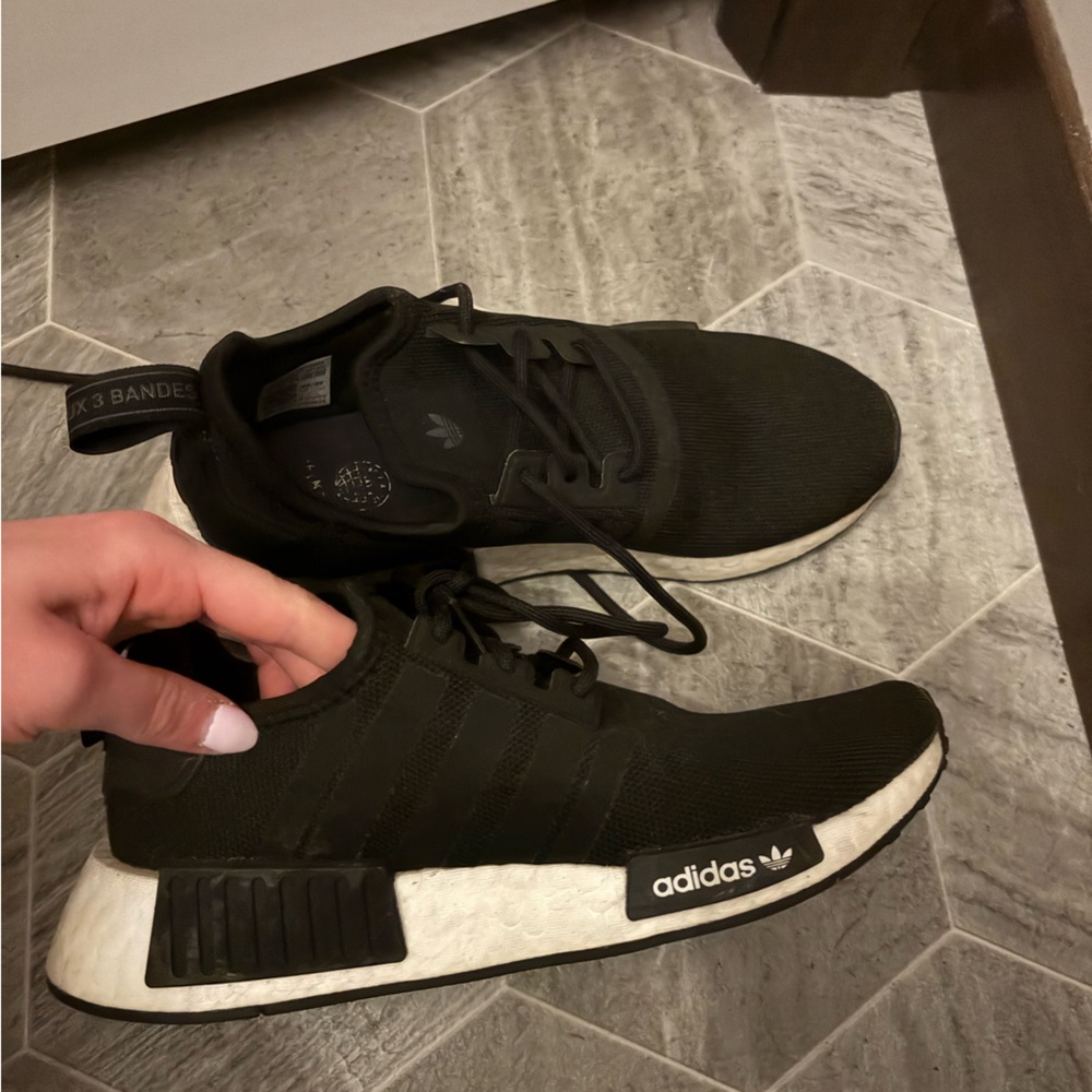 Adidas Black and White NMD R1 Shoes